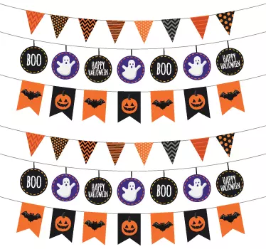 Halloween Bunting Stickers - TenStickers