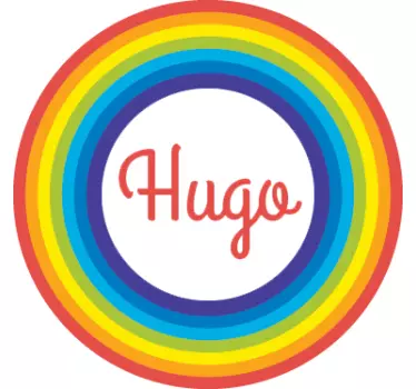 Customisable Rainbow Circle Kids Sticker - TenStickers