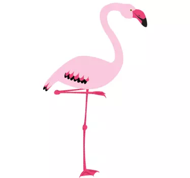 Pink Flamingo Wall Art Decal - TenStickers