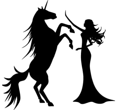 Princess & Unicorn Wall Sticker - TenStickers