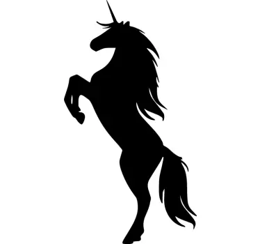 Monochrome Unicorn Wall Sticker - TenStickers