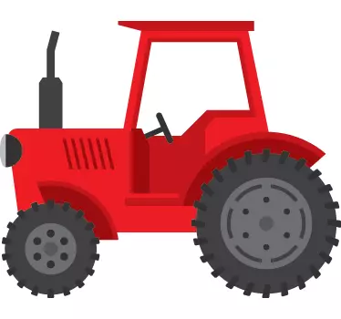 Red toy tractor wall sticker for kids - TenStickers