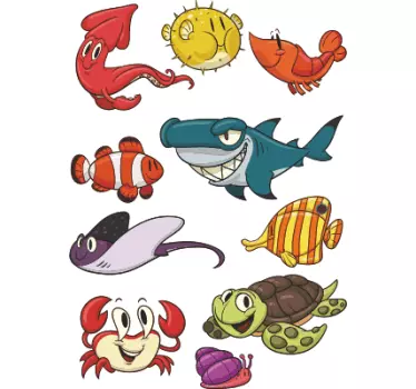 Kids Sea Creatures Stickers - TenStickers
