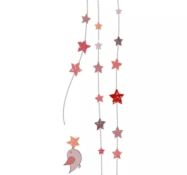 Hanging Stars with Bird Sticker - TenStickers