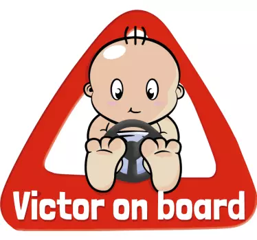 Customised name sign baby on board sticker - TenStickers