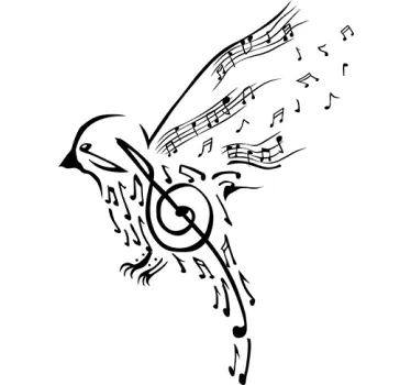 Bird Musical Note Wall Sticker - TenStickers