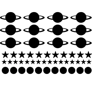 Stars and planets space wall sticker - TenStickers