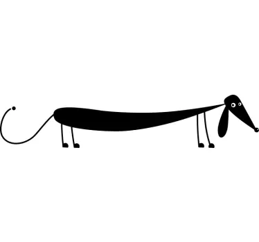 Funny cartoon sausage dog sticker - TenStickers