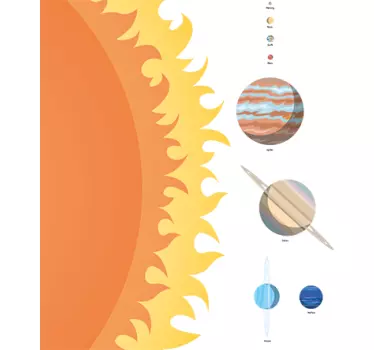 Solar system to scale space wall sticker - TenStickers