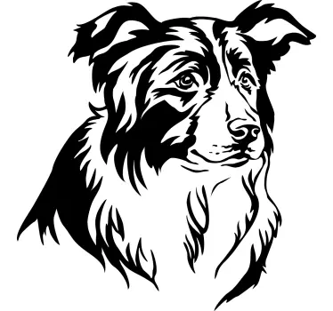 Portrait collie pet decals - TenStickers