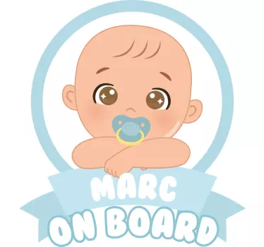 Customised boy name baby on board sticker - TenStickers