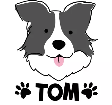 Collie personalized pet sticker - TenStickers