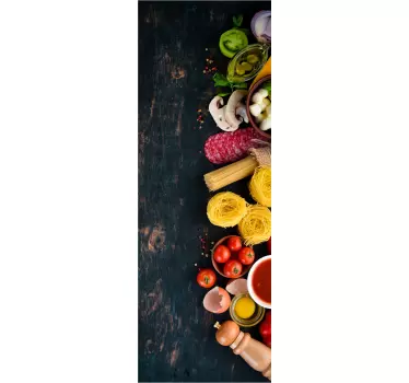 Vinyl Food on Wood fridge sticker - TenStickers