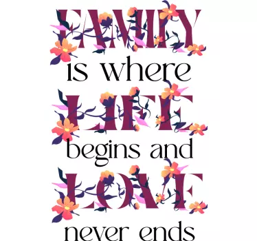 Family Love quote wall decal - TenStickers