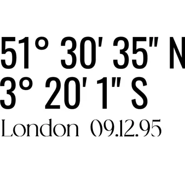 Custom Coordinates  city Sticker - TenStickers