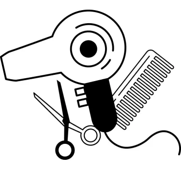 Hair dryer saloon wall decals - TenStickers