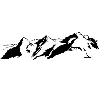 Swiss Alps Silhouette Decorative Wall Sticker - TenStickers