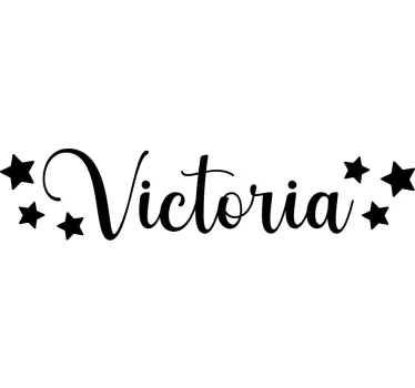 Header Name and Stars headboard decal - TenStickers