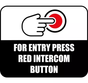 Press the red intercom button vinyl sign - TenStickers