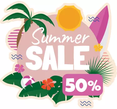 Summer Sale - Colorful Discount shop window sticker - TenStickers