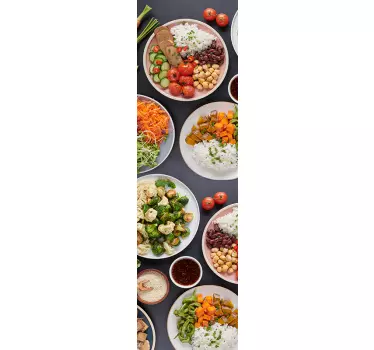 bowls with food fridge sticker - TenStickers