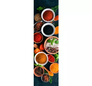 bowls with spices fridge sticker - TenStickers