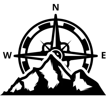 compass and mountains caravan decals - TenStickers