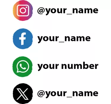 personalized social media logos shop window sticker - TenStickers