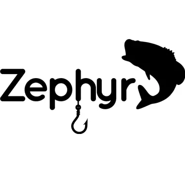 hook and fish custom sticker - TenStickers