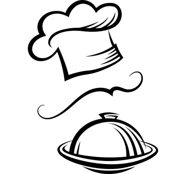 cook elements sketch kitchen wall sticker - TenStickers