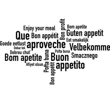 enjoy your meal in languages wall sticker - TenStickers