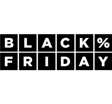 letters in squares black friday stickers - TenStickers