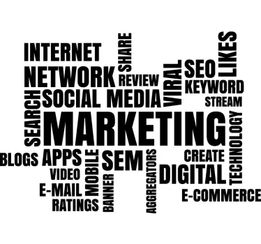 digital marketing office sticker - TenStickers