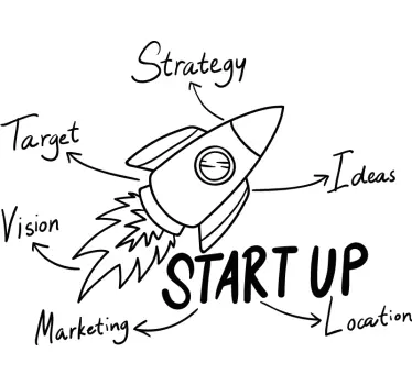 start up office sticker - TenStickers