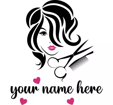 personalized beauty hair salon shop window sticker - TenStickers