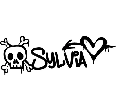 death and love graffiti urban decal - TenStickers