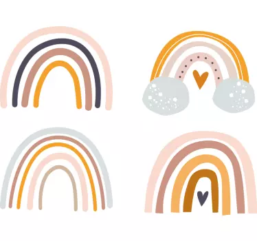 boho rainbows wall stickers children's room - TenStickers