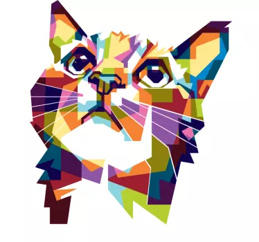 full color polygonal portrait wall sticker - TenStickers