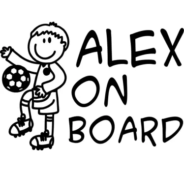 football kid on board custom sticker - TenStickers
