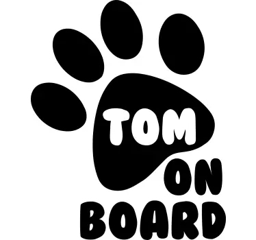 paw dog name custom sticker - TenStickers