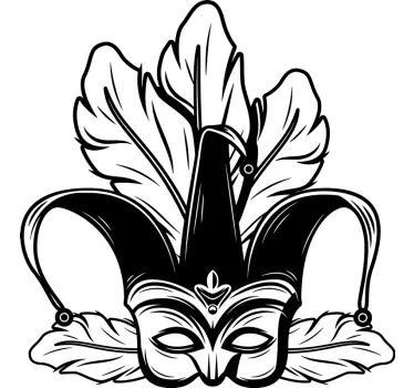 carnival masks with feathers shop window sticker - TenStickers