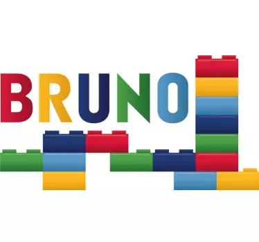 color blocks with name wall stickers children's room - TenStickers