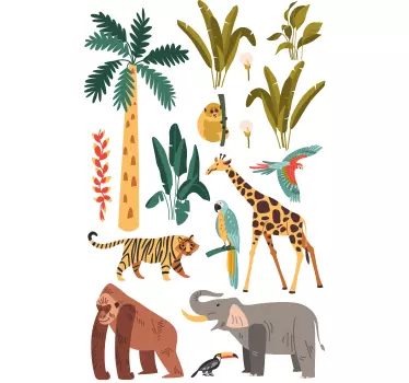 animals jungle wall stickers children's room - TenStickers