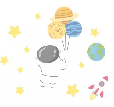 Kids astronaut space wall sticker - TenStickers