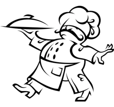 Chef Serving Wall Sticker - TenStickers