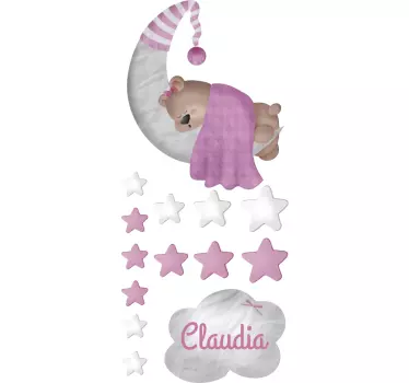 Personalised Teddy Bear Wall Sticker - TenStickers