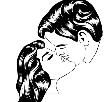 Kissing couple valentine's day wall décor - TenStickers