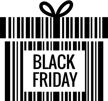 Black Friday Present Window Sticker - TenStickers