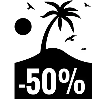 palm tree discount sale stickers - TenStickers