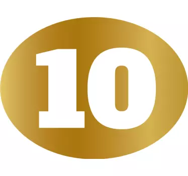 golden numbers car sticker - TenStickers